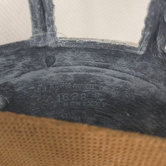 Vintage 70s Burwood Products Faux Wicker Hanging Wall Planter Gray - Picture 6 of 7